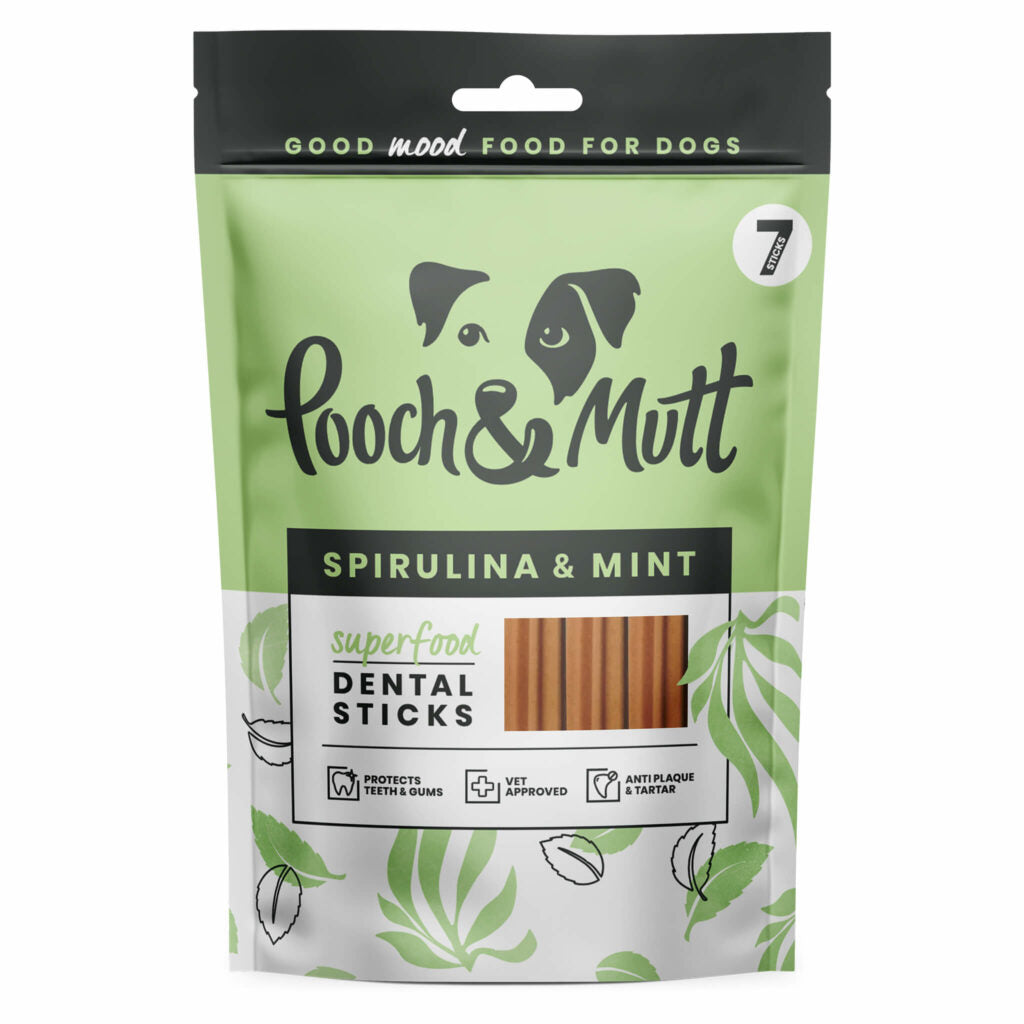 ΛΙΧΟΥΔΙΑ POOCH & MUTT DOG DENTAL STICKS SUPERFOOD SPIRULINA & MINT 251g