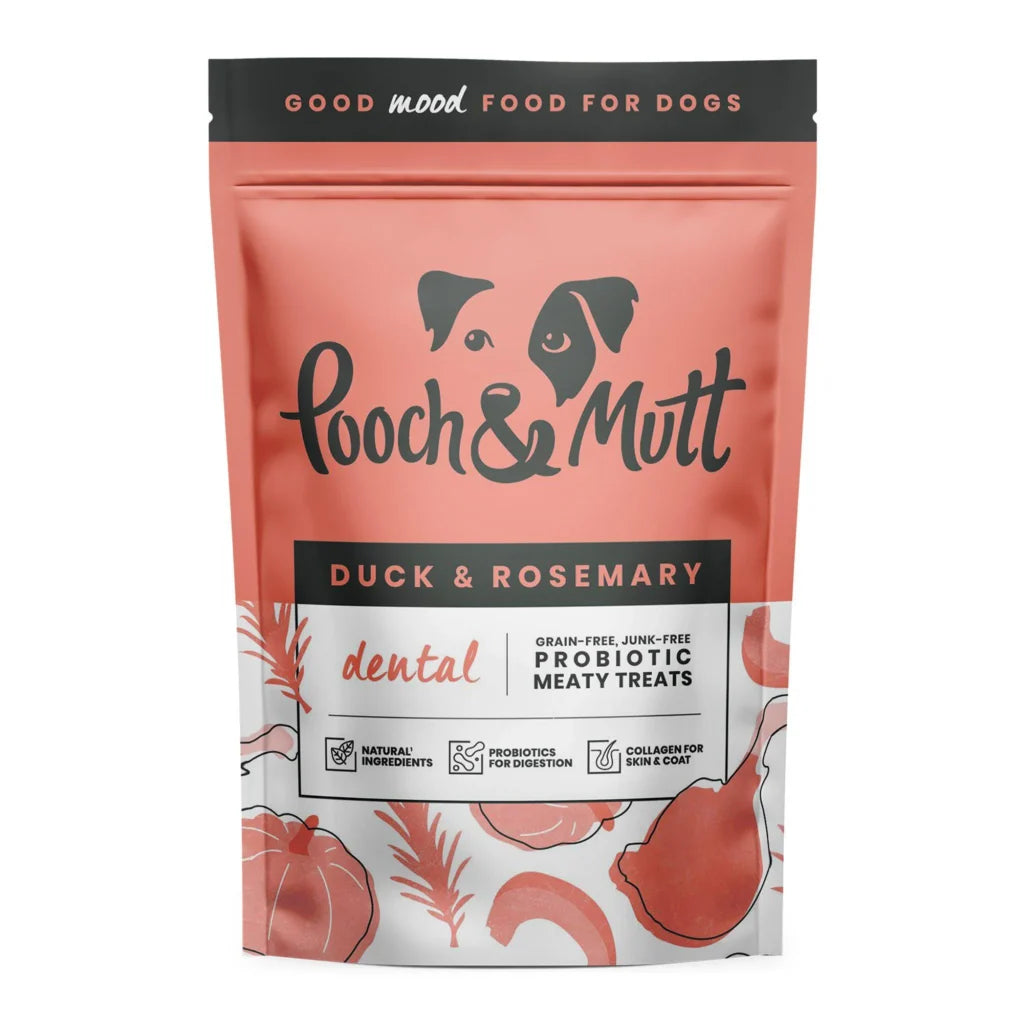 ΛΙΧΟΥΔΙΑ POOCH & MUTT DOG SNACK DENTAL DUCK & ROSEMARY 120g