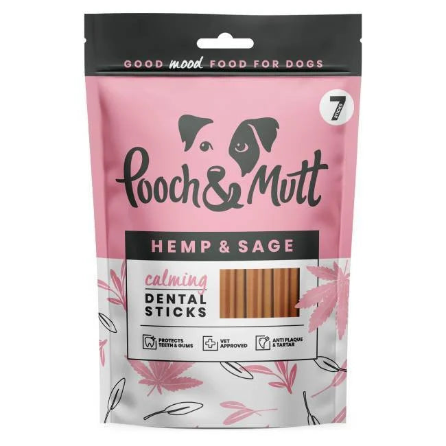 ΛΙΧΟΥΔΙΑ POOCH & MUTT DOG DENTAL STICKS CALMING HEMP & SAGE 251g