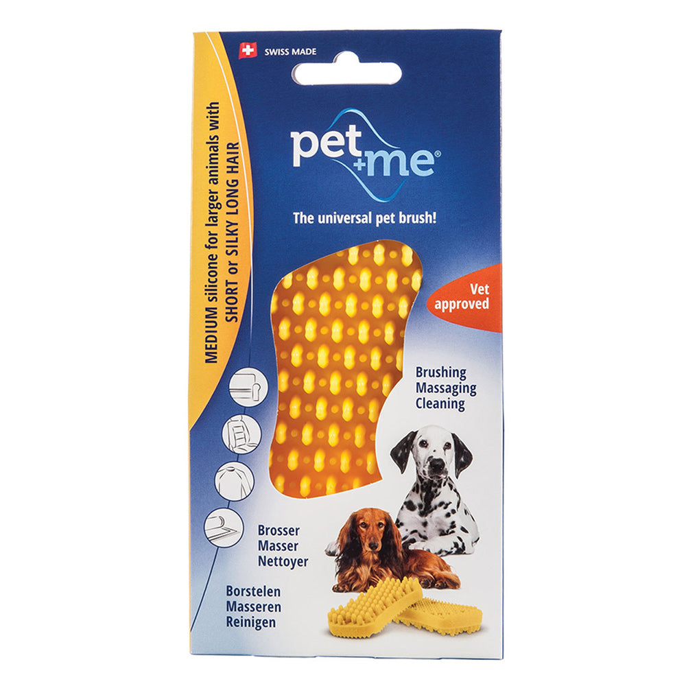 PET ME ΒΟΥΡΤΣΑ FIRM SILICONE YELLOW